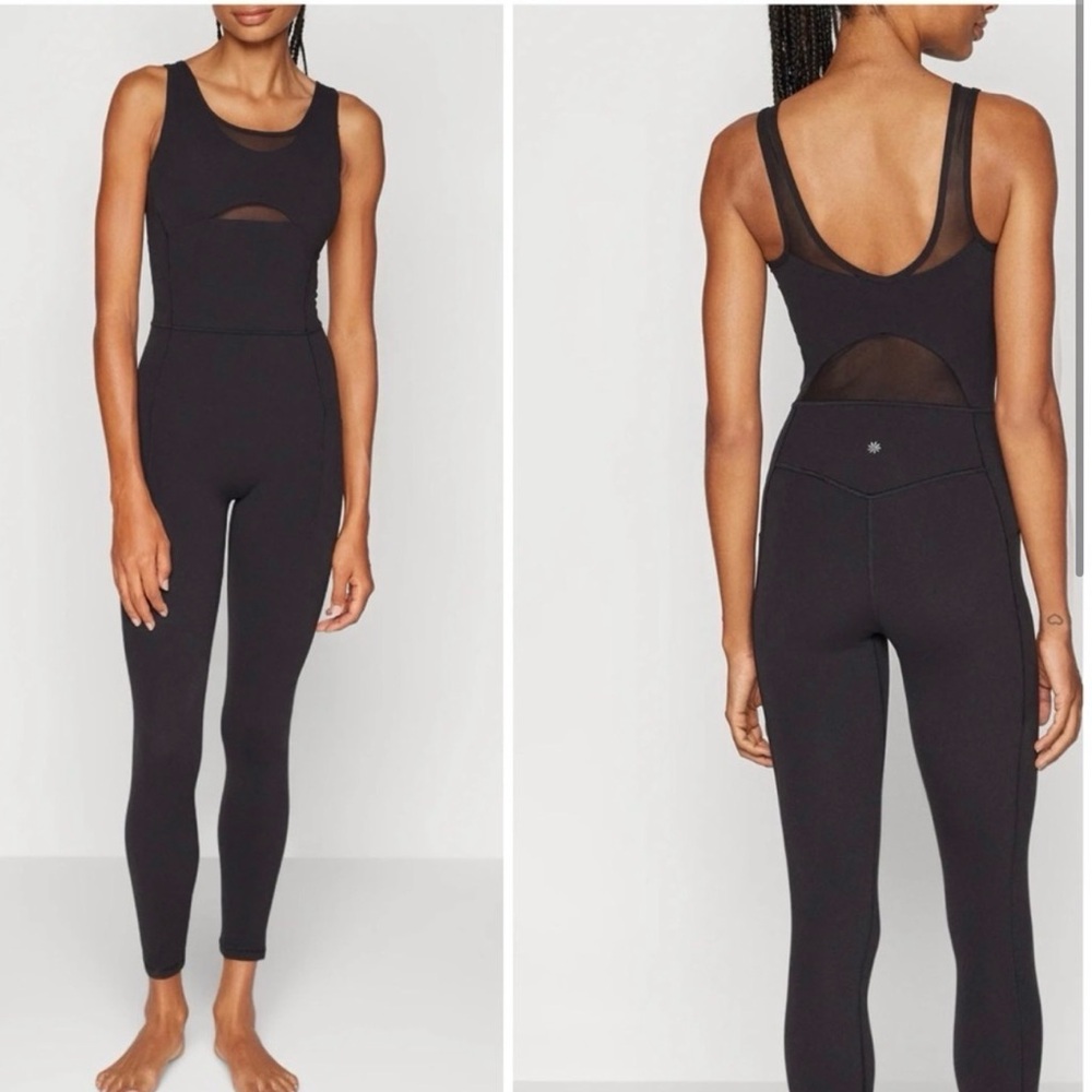 Athleta Salutation Novelty Mesh Bodysuit|Black|Size XS and S|